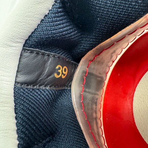 Christian Louboutin Arpoador Navy Drawstring Sock Sneakers Size 39 US 9 Women's - Picture 15 of 16